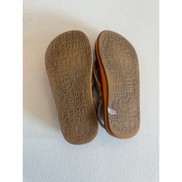 REEF Kids Girl's Little Ahi Flip Flop Sandals Size 12 Metallic Straps - Picture 5 of 5